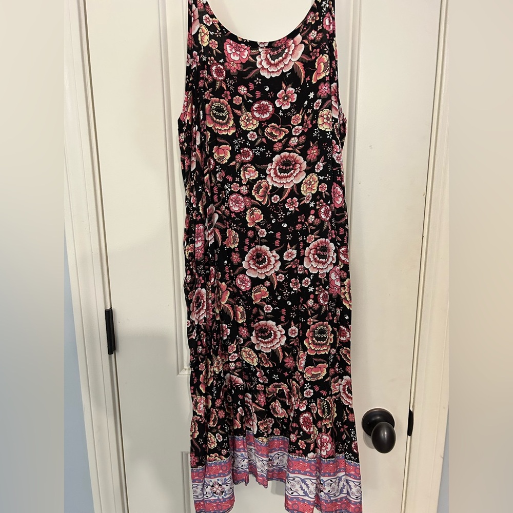 Floral Black and Pink Dress